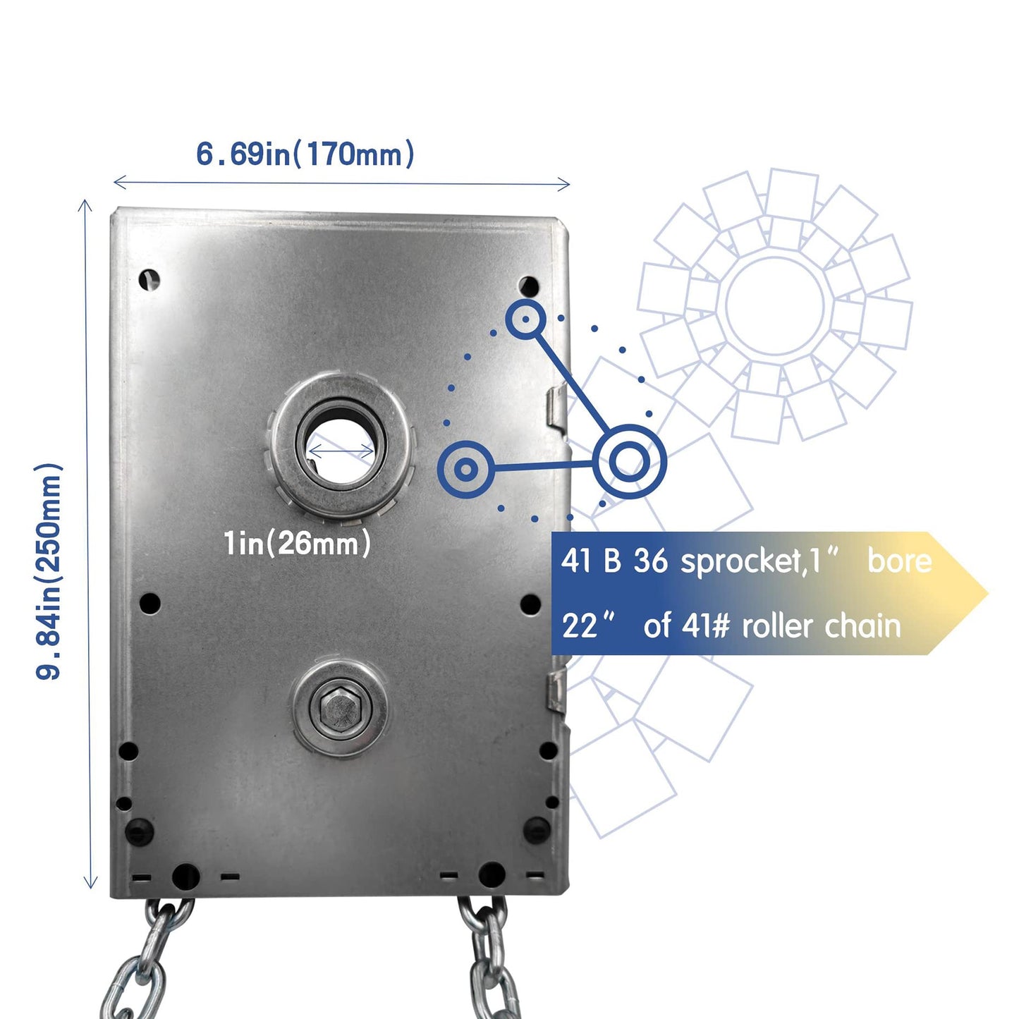 LAJIAOZ Garage Door Chain Hoist - 4:1 Reduced Drive Heavy Duty Hoist for Roll Up Doors and Jackshaft Garage Door Openers
