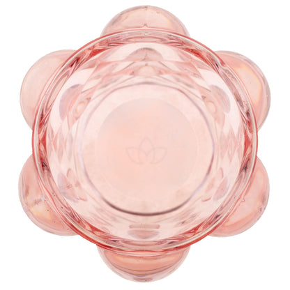 Karma, Lucia Hobnail Votive, Tea Lights Candle Holder, Glass Votive Candle Holders for Table Decorations, Baby Shower, Birthday Party, Weddings and Home Decor, Blush (Pack of 3)