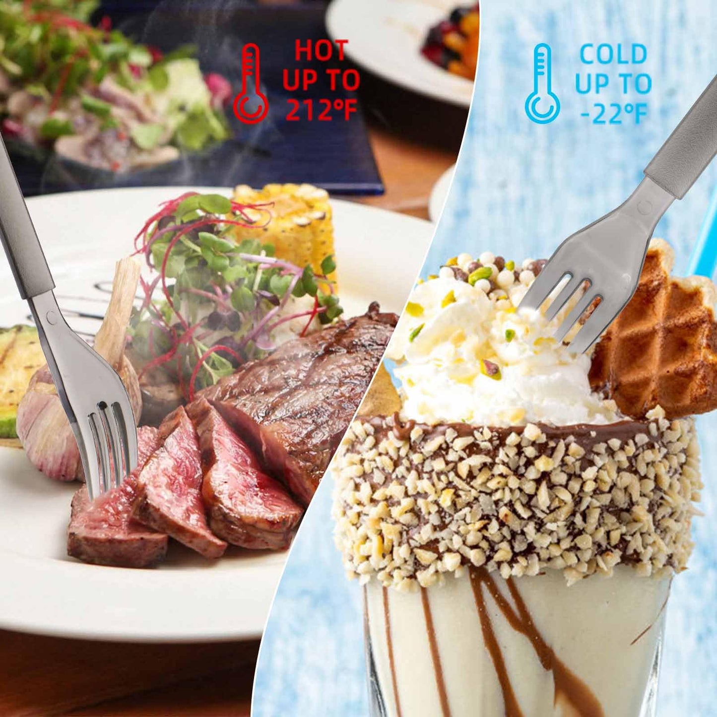 Gold Individually Wrapped Heavy Weight Disposable Plastic Forks - Perfect for Outdoor Parties & Family Gatherings