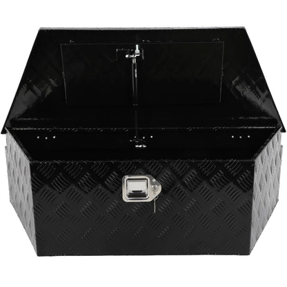 SCITOO 39 Inch Aluminum Diamond Plate Truck Bed Tool Box,Heavy Duty Crossover Storage for Most Full Size Pickups,Lockable Weatherproof Chest,Fits 39" Truck Beds,Easy Access to Load and Unload
