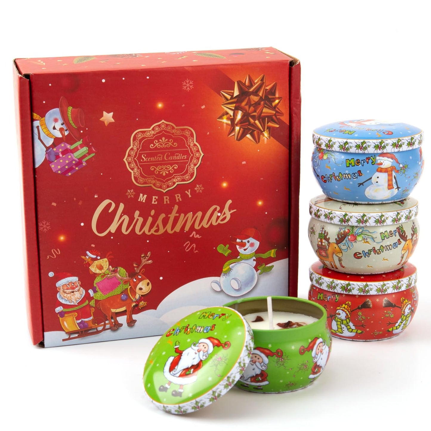 4PCS Scented Candle Set (Lavender, Lemon, Rose, Freesia)