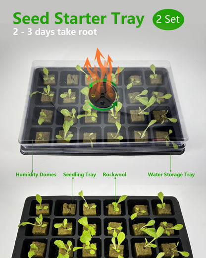 DPROOTS Hydroponics Tower Growing System，45 Pods Vertical Indoor Garden，360° Full-Spectrum Lights, Automatic Water Circulation System，Suitable for Leafy Greens and Herbs，Include Seed Starter Tray