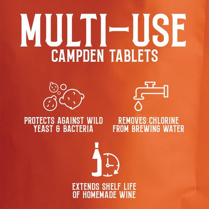Craft A Brew - Campden Tablets - Sodium Metabisulfite - Sterilant for Winemaking - Ideal for Traditional Grape Wines - Crafting Fruit Wine, Cider - 50 Count