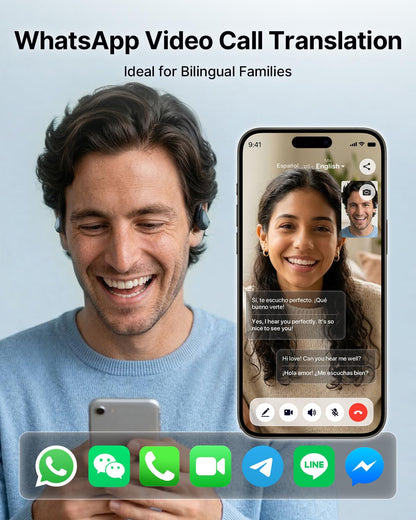 AI Translation Earbuds Real Time 157 Languages Translator Ear Buds Interpreter Earphones, Open-Ear Comfort Support Playing Music Phone Calls, Audifonos Traductores Inglés Español for Travel Business