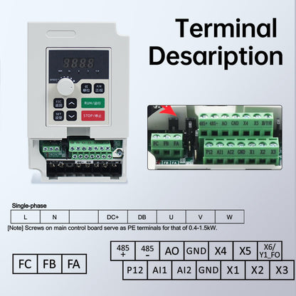 RATTMMOTOR CNC Spindle Motor Kit 220V 2.2KW Square Spindle Motor Air Cooled ER20+2.2KW VFD Inverter 220V Variable Frequency Drive Single to 3 Phase Converter for CNC Milling Machine