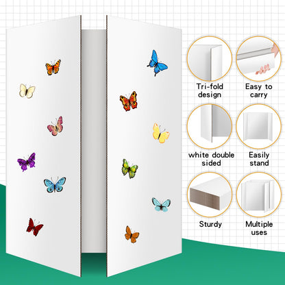 6 Pack Trifold Poster Board 48" X 36", IKAYAS Double Sided White Tri-fold Poster Boards, Science Fair Display Boards Posterboard for Mounting, Art, Display, Projects Classroom Supplies