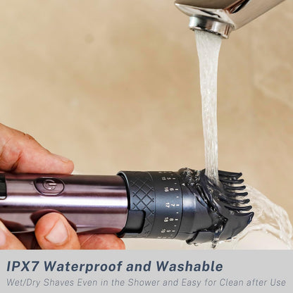 Beard Trimmer for Men, Electric Razors and Hair Clippers Set, Precision Dial Adjustable 20 Settings, All-in-One Shaving Kit for Mens Face Head Nose Body, IPX7 Waterproof Wet/Dry, USB-C Charge Dock