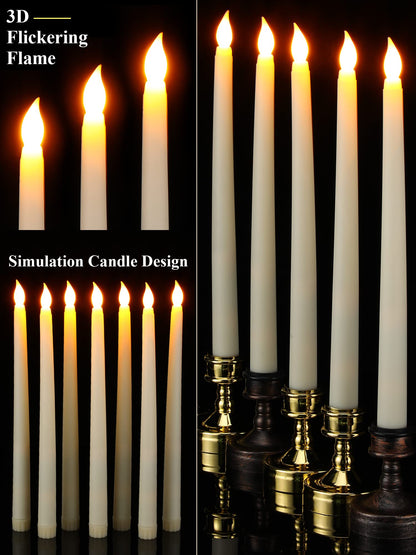 Treela 72 Pcs Flameless LED Taper Candles Battery Operated Candles Bulk 11 Inch Flickering Fake Candlesticks with Warm Light for Valentines Day Church Wedding Party Battery Not Included(Classic,Ivory)