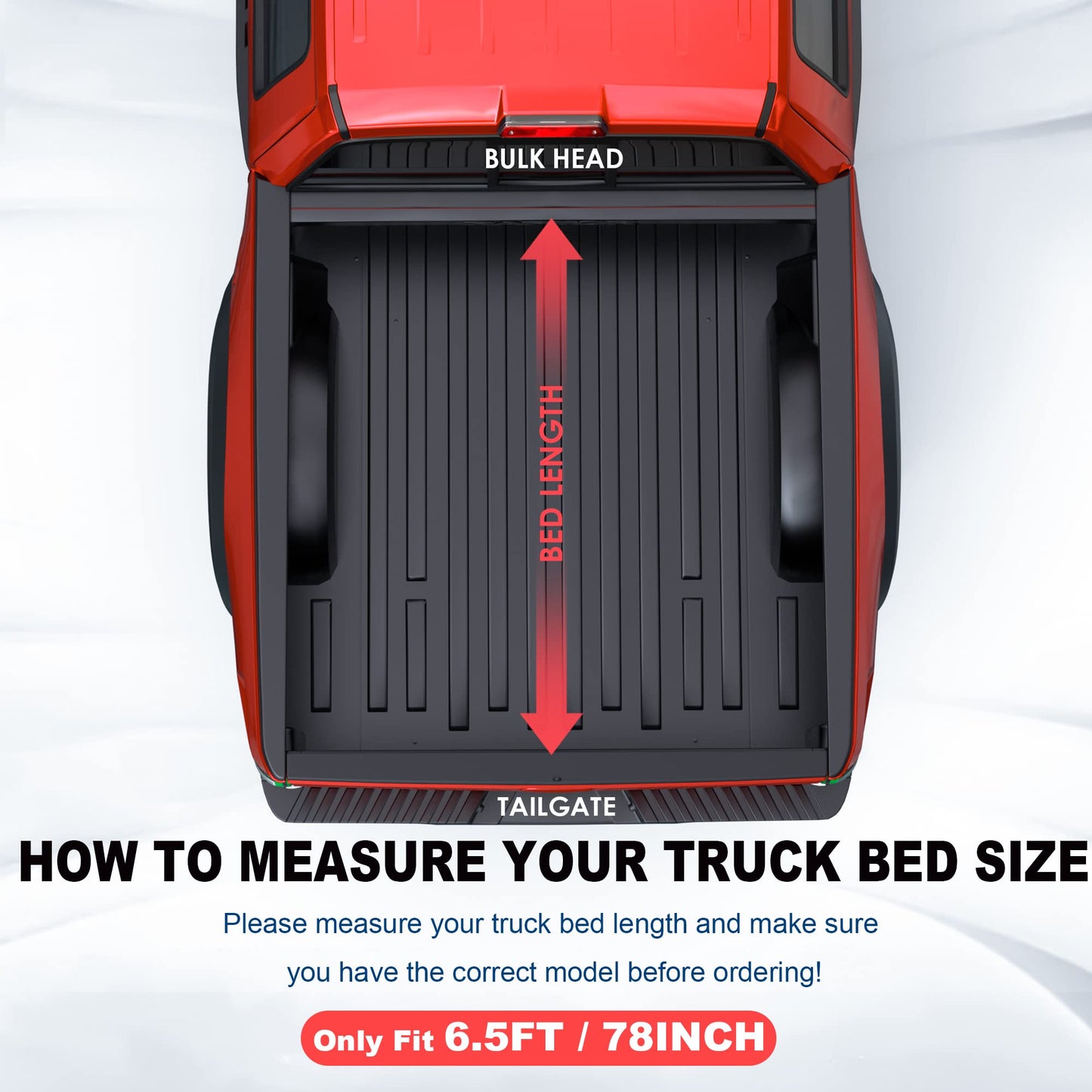 MOSTPLUS Fiberglass Tri Fold Tonneau Cover Hard Truck Bed Compatible with 1999-2007 Chevy Silverado GMC Sierra 1500 Fleetside 6.5 FT Bed (78.8 inch) - 3-Fold Bed
