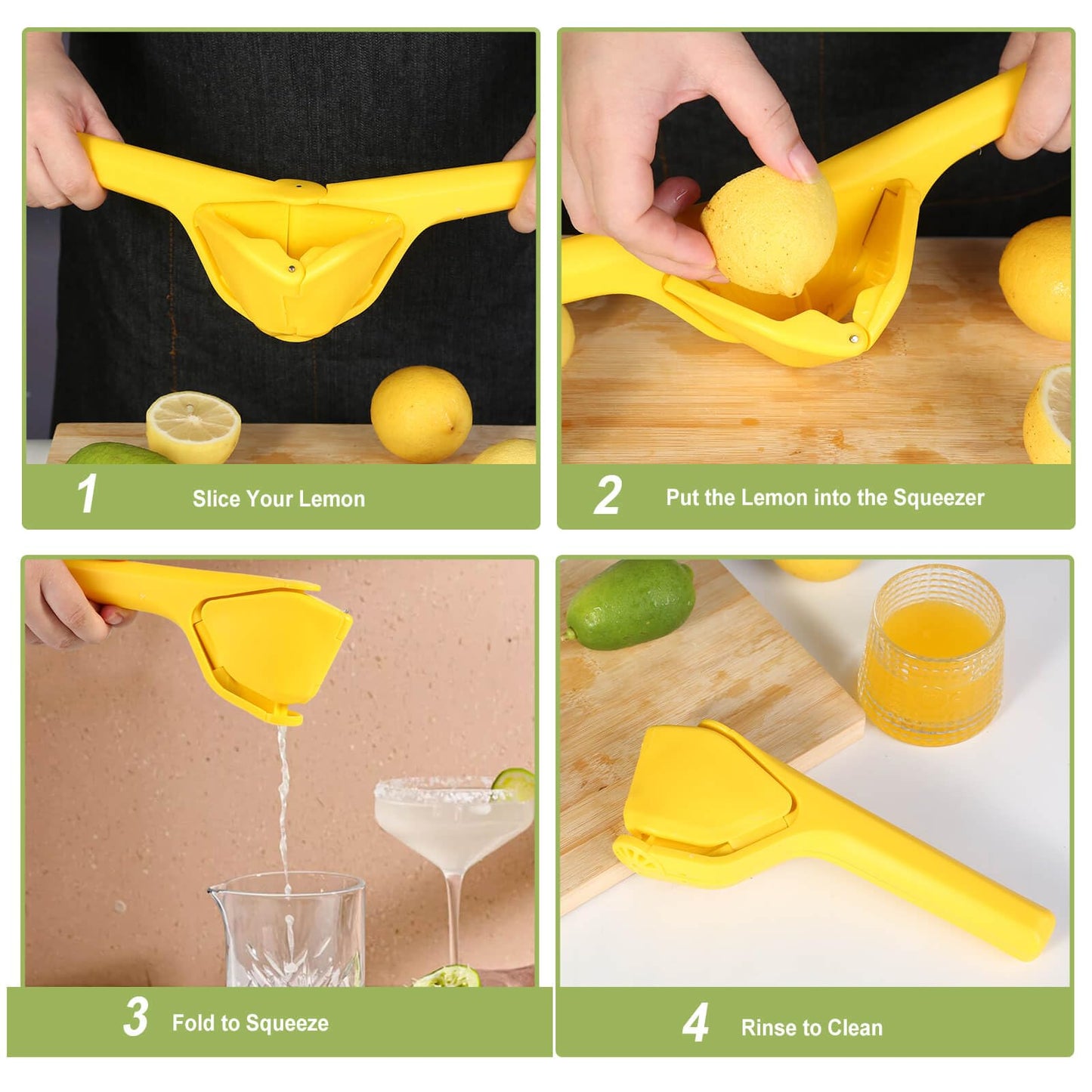 ToGeeKa Lemon Squeezer, Effortless Manual Flat Lime Juicer Squeezer, Hand Citrus Press, Folds Design For Saving Space Storage, Easy to Make Juice From Lemon, Lime, Cirtus, Orange, Fruits