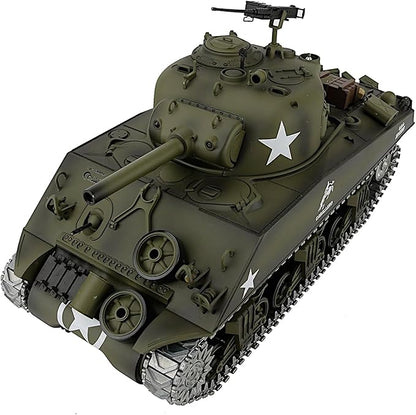POCO DIVO Sherman M4A3 US Army Tank 1/16 RTR RC Military Model Heng Long 3898 MS Edition Upgrade Steel Gear Metal Track Sprocket Idler Wheel Airsoft Battle Infrared Combat Smoke Sound Light Recoil