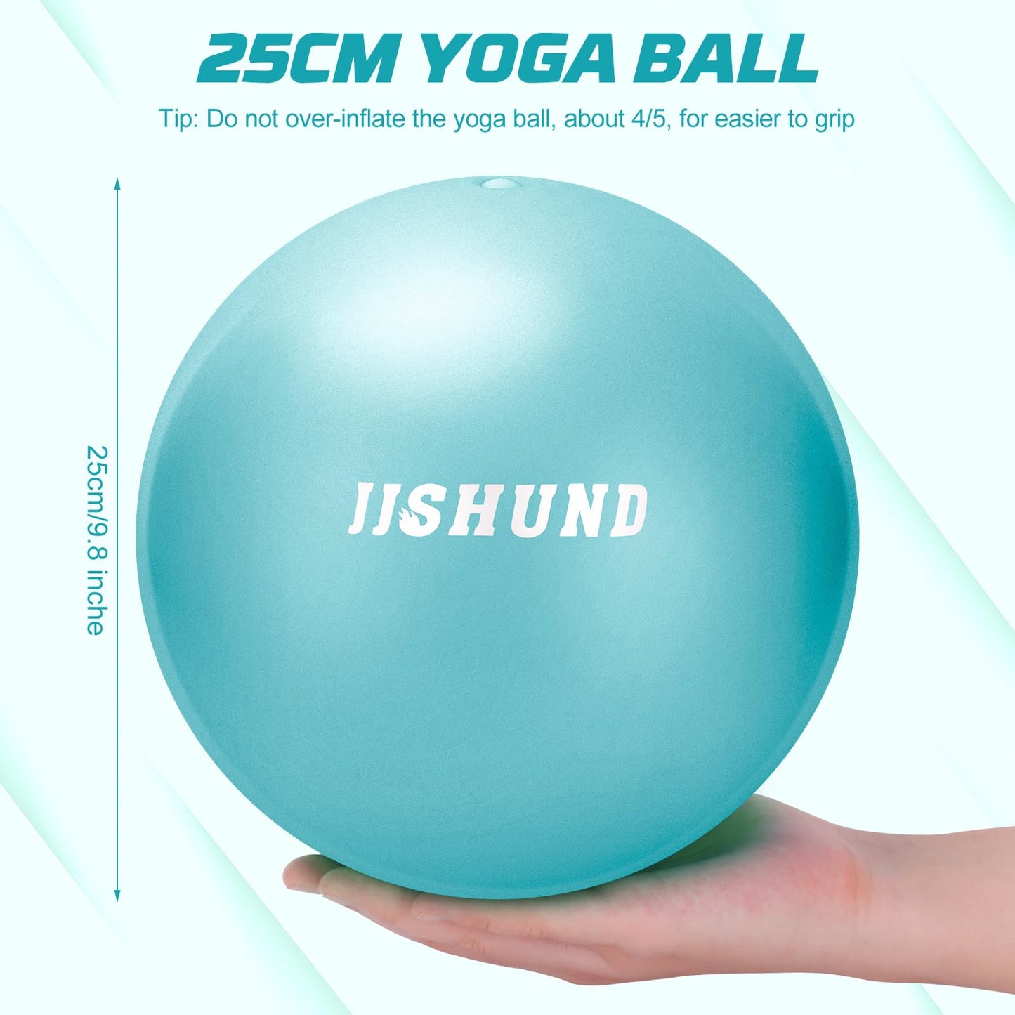 Pilates Ball, 9 Inch Small Exercise Mini Soft Workout Yoga Ball with Exercise Guide, for Home Gym Yoga, Pilates, Core Training, Workout, Balance, Stability