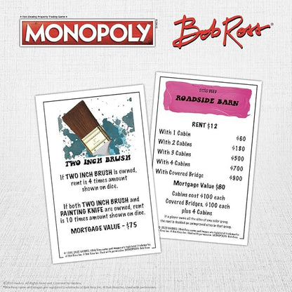 Monopoly Bob Ross | Based on Bob Ross Show The Joy of Painting | Collectible Monopoly Game Featuring Bob Ross Artwork | Officially Licensed Monopoly