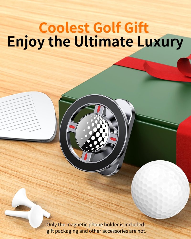 Ultra-Secure Magnetic Golf Cart Phone Mount | Compatible with iPhone 17/16/15/14/13/12 & MagSafe Cases | Universal Fit for EZGO, Club Car, Yamaha Golf Carts | Ideal Golf Accessory Gift for Men & Women