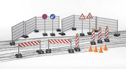 Bruder Construction Set: Railings Site Signs and Pylons