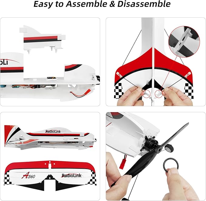 Radiolink A560 Plug &amp Play (PNP) 3D RC Airplane 580mm Wingspan with 6 Flight Modes 4 Channels Gyro Byme-A Flight Controller Brushless Motor&ampESC for Beginner &amp Experienced (No Radio/Recei