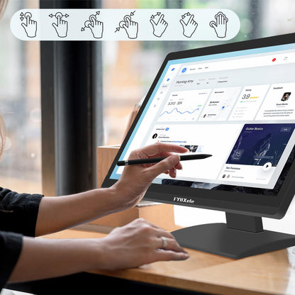 FYHXele 22 Inch Touchscreen Monitor, IPS FHD 1080P Touch PC Display, 75Hz, LED Backlit Multi-Touch Monitor, VESA, HDMI & VGA & USB Computer Touch Screen for Gaming, Business, Warehouse, Bar, Gym