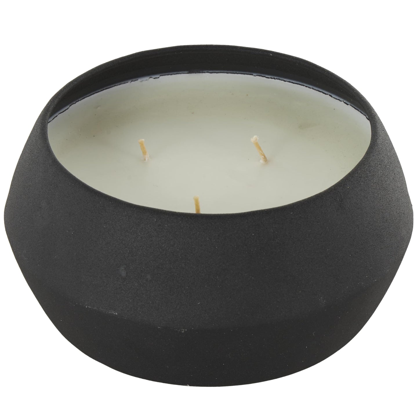 Deco 79 Metal Decorative Candle Tangerine Splash Scented Textured 30oz 3 Wick Aromatherapy Candle with White Wax, Wax Aromatherapy Candle 4" x 4" x 2", Cream
