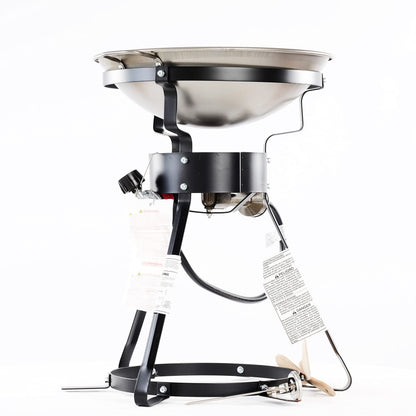 King Kooker 24WC Heavy-Duty 24" Portable Propane Outdoor Cooker with 18" Steel Wok, Black