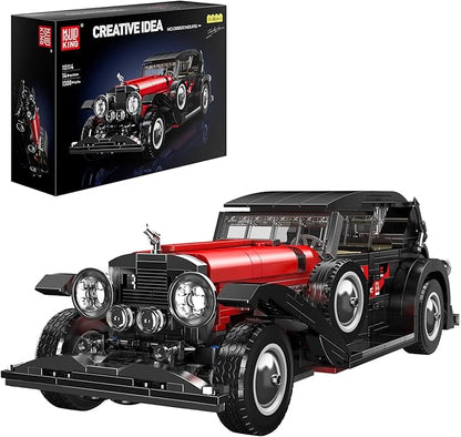 Mould King Classic Car Building Sets 10114 Vintage Vehicle Model Build and Display Collectible Retro Antique Vehicle Toys Car Kits for Adults Aged 14+(1380 Pieces)