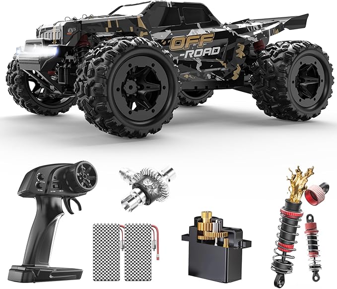 DEERC 9309E All Terrain Fast RC Cars for Adults 40KPH4WD Electric Off-Road Remote Control Monster Truck2.4Ghz High Speed CarWaterproof Monster Truck with 2 Batteries for Boys &amp Kids