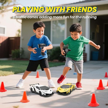 QUN XING Remote Control car 1:24 Officially Licensed Lambo veneno RC Drift Car with LED Lights 2.4GHz 4WD 15KM/H High Speed Rechargeable Battery Birthday Gift for Kids 8-12 White