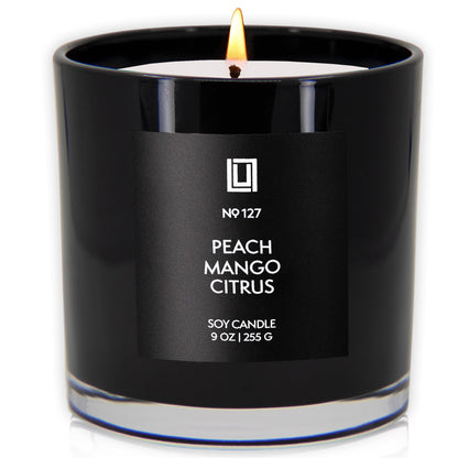 Lulu Candles | Peach, Mango & Citrus | Smells Sweet & Fruity | Luxury Scented Soy Jar Candle | Hand Poured in The USA | Highly Scented Long Lasting (9 Oz.)