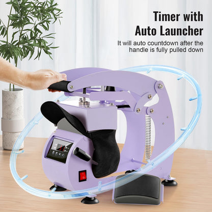 UOKRR Hat Press Machine - Hat Heat Press Machine for Caps with Precise Temp Timer & 2 Interchangeable Platens for HTV & Sublimation Projects