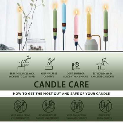 Olive Green Taper Candles Sticks Unscented 9 inch Tapered Candle Ideal as Dinner Smokeless Long Burning Candlesticks for Weddings Dinner Party Home Decor