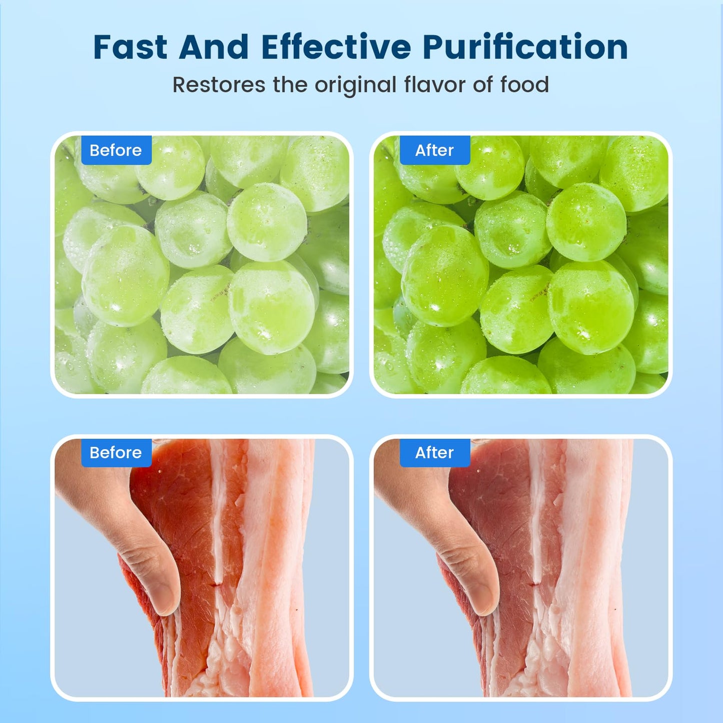 Powerscale Ozone Generator Fruit and Vegetable Washing Machine with Ozone Bubble Removes Pesticides Bacteria Hormone Residues, Fruit Vegetable Cleaner Device with Timer & Smart Touch Control