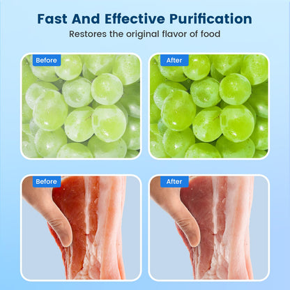 Powerscale Ozone Generator Fruit and Vegetable Washing Machine with Ozone Bubble Removes Pesticides Bacteria Hormone Residues, Fruit Vegetable Cleaner Device with Timer & Smart Touch Control