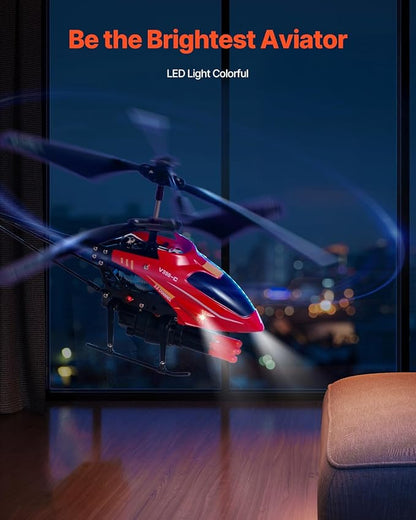 VEVOR RC Helicopter 2.4GHz Flying Remote Control Helicopter with Shooting Mode 3.5 Channel RC Airplane for Kid Altitude Hold One-Key Takeoff/Landing &amp LED Lights Toys for Kids