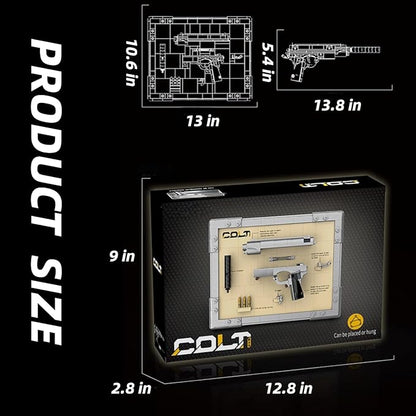 Colt Building Blocks Gun Sets Exquisite Decorations for Home and Office Model Guns Collection Toy Building Bricks - Creative Gift for Adults Teens and Militarily Toy Lovers 603 Pieces