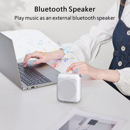 Norwii Bluetooth Voice Amplifier, Power Amplifiers, Portable Mini Wired Microphone Headset for Teacher Classroom & Outdoor Lectures, Teaching, Tour Guides, USB-C Rechargeable - 4000mAh, White