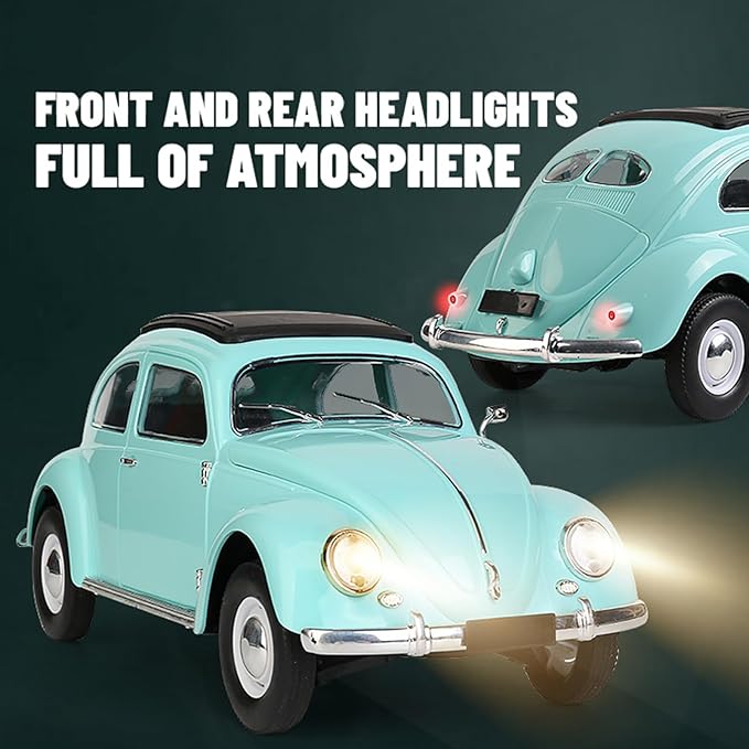 Remote Control Car 1:16 Scale Classic Beetle 1950 Model Toys Car for Teens 2.4GHz 4CH RC Car Rear Wheel Drive with LED Ligjhts and Rechargeable Battery Birthday for Teens Adults
