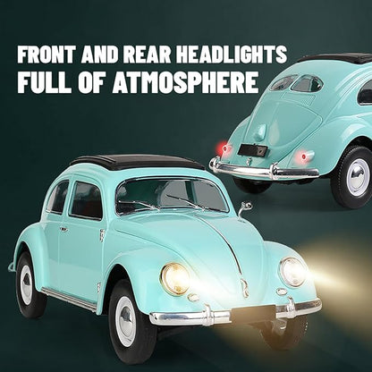 Remote Control Car 1:16 Scale Classic Beetle 1950 Model Toys Car for Teens 2.4GHz 4CH RC Car Rear Wheel Drive with LED Ligjhts and Rechargeable Battery Birthday for Teens Adults