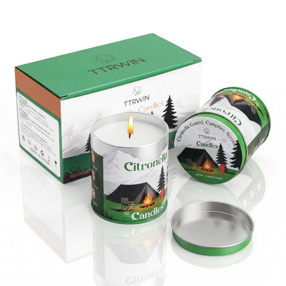 TTRWIN Citronella Candles Outdoor, Natural Citronella Candles, Create an Invisible Barrier and Warm Halo for You Outdoors, Making Every Outdoor Stop Full of Peace of Mind and Comfort, 2 Cans