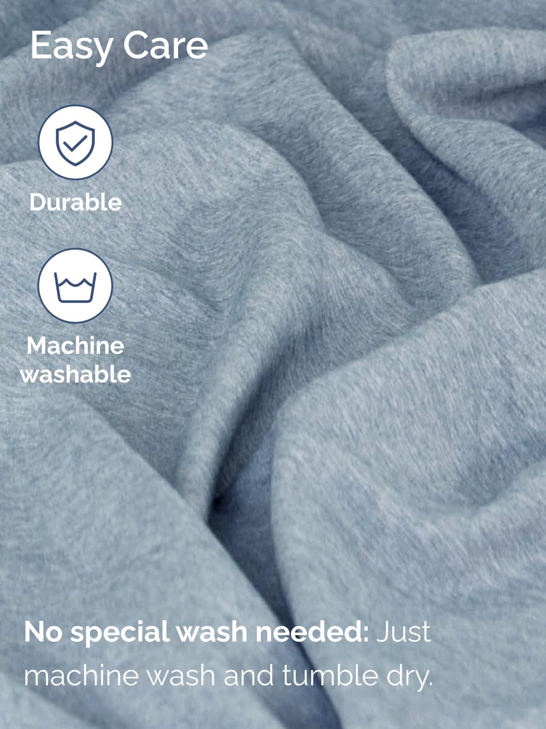 Skiennix Extra Deep Cal King Sheet Set - 6-Piece Breathable Cooling Luxury Bedding - Soft Wrinkle-Free Heathered Blue