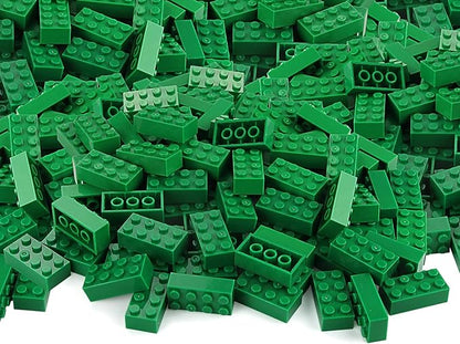 Feleph 320 Pieces 2x4 Green Bricks Building Classic Parts Creative Play Blocks Set Toy Accessories Combine with 3001 Major Brick Brands (Green)
