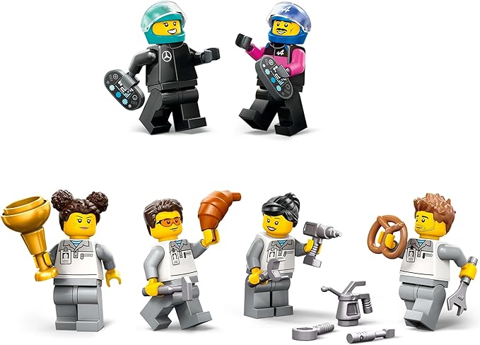 LEGO City F1(R) Mercedes-Benz AMG &amp Alpine Race Car Garage Toy Toy Birthday Present Block Boys Girls Children 7 Years 8 9 Years Old Elementary School Vehicle Car Mini Car 60444
