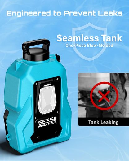 SEESII Backpack Sprayer Battery Powered, Leak-Proof 5-Gallon, Dual Battery Electric Sprayer with Telescopic Brass Wand & 7 Nozzles, 100 PSI Adjustable Pressure for Weed Lawn Garden Pest Control