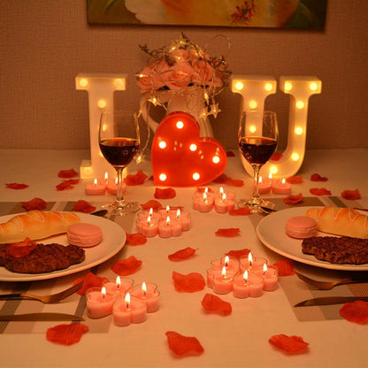 Tea Candles Heart Romantic Candle Small Sweet Wedding Party and Home 1.5-2 Hours Extended Burn Time Votive Parties Tealight Wishing Bulk Birthday Halloween Emergency Family 9 Pack (Red)
