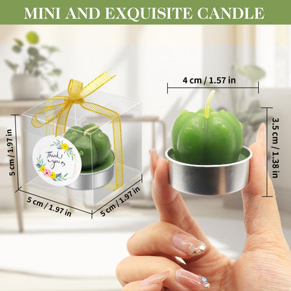 AZEAM 24 Pcs Succulent Candles Party Favors, Bulk Cactus Table Decor for Guests, Mini Tiny Handmade Plant Tealights Candle Decoration Set for Shower Prizes Game Bridal Wedding Home Birthday