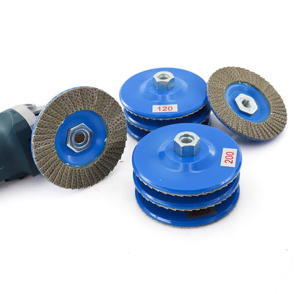 HOMESOM 4.5 Inch Flap Sanding Disc 60/120/200/400 Grit with 5-8/11 Abrasive Grinding Wheel, Flap Wheel for Glass Stone Granite Concrete