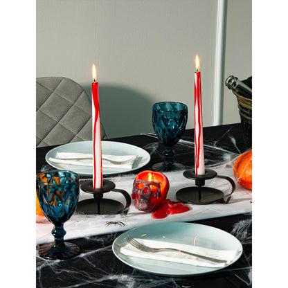 CANDWAX 12 inch Taper Candles Set of 4 - Unscented Tapers Burning for 10 Hours - No Drip Candlesticks Ideal for Halloween or Other Themed Party - Blood White