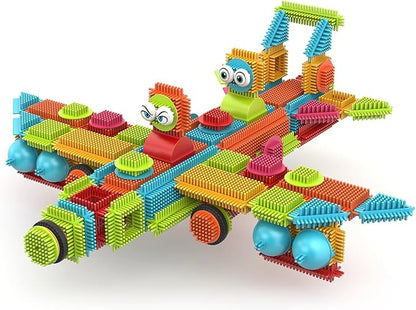 Contixo 144 pcs Bristle Shape 3D STEM Building Toys Construction Learning Stacking Educational Block Creativity Beyond Imagination Inspirational Safe &amp Durable Recreational Toy for Kids Ages