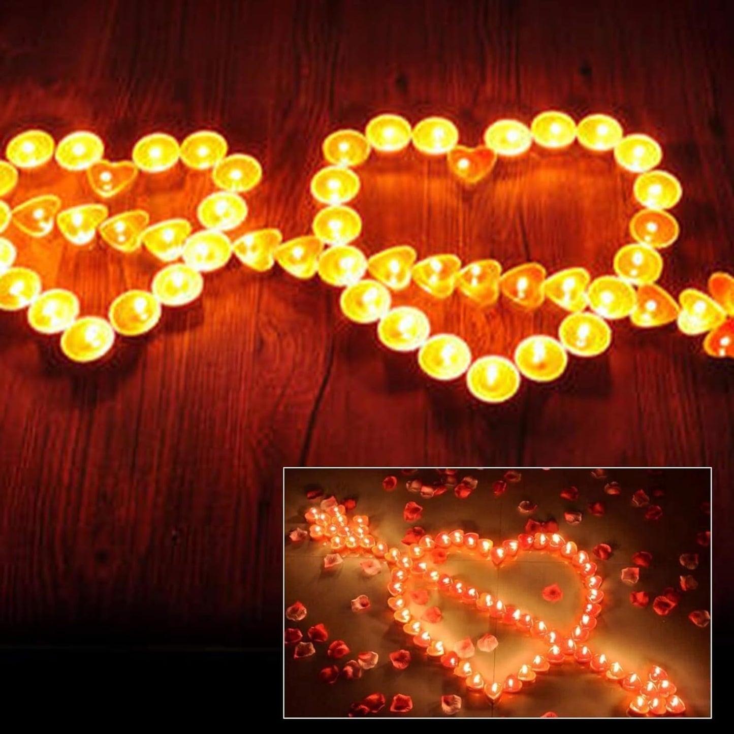 IJRPLM 50 Pack Heart Shaped Tealight Candles, Romantic Love Unscented Tea Lights Candles, Dripless & Long Lasting Smokeless, Mini Tealight Candle for Wedding Party Home Decor, Red