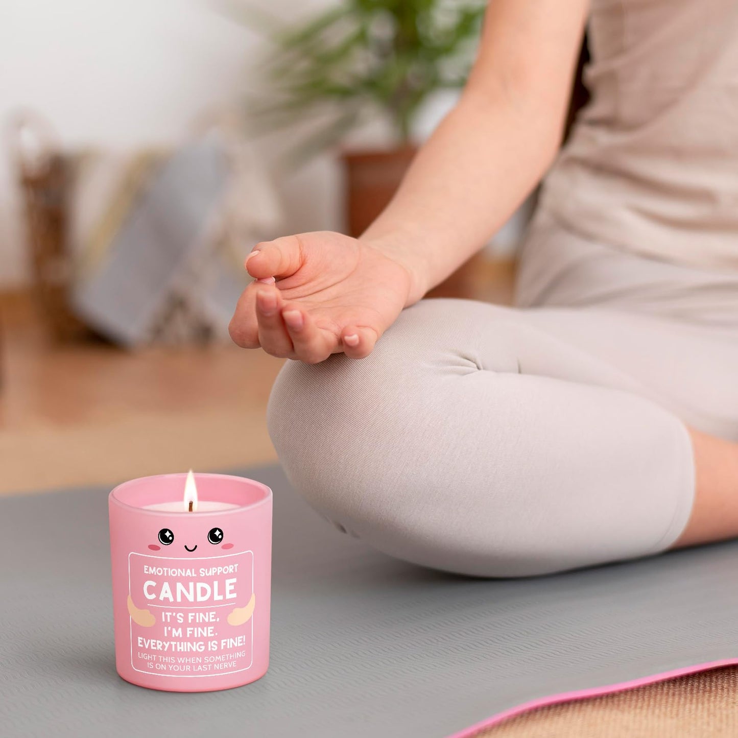 IDELTIME Funny Emotional Support Candle 10Oz, Cheer Up/Stress Relief/Self Care Gifts for Friends Sister Coworker Mom Wife, It's Fine I'm Fine Everything Is Fine Encouragement Scented Candles for Women