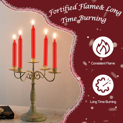 Tobeape Red Candles Set of 24, 4" Red Spell Chime Candles, Unscented Mini Witch Taper Candle for Witchcraft, Wiccan Altar, Rituals, Prayer, Magic, Meditation, Birthday, Party, Home Decor, Christmas