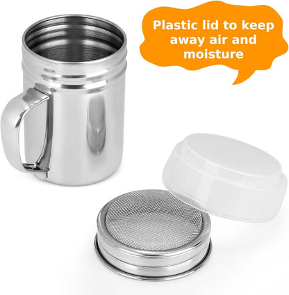 Accmor Powdered Sugar Shaker - Fine Mesh Stainless Steel Dredge for Sugar & Flour | 6 Ounce, 2 Pack